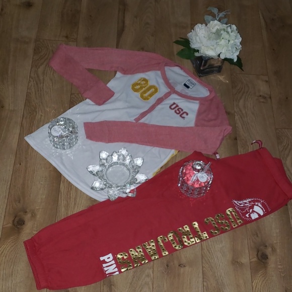 Victoria's secret pink top & pants - Picture 1 of 7